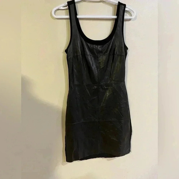 [S]Bailey 44 Anthropologie Faux Leather  mini Tank Dress Bodycon - Picture 2 of 6